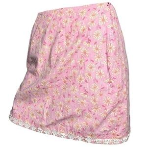 Lilly Pulitzer Vintage White Label Women’s Size 2 Pink Daisy Print Mini Skirt
